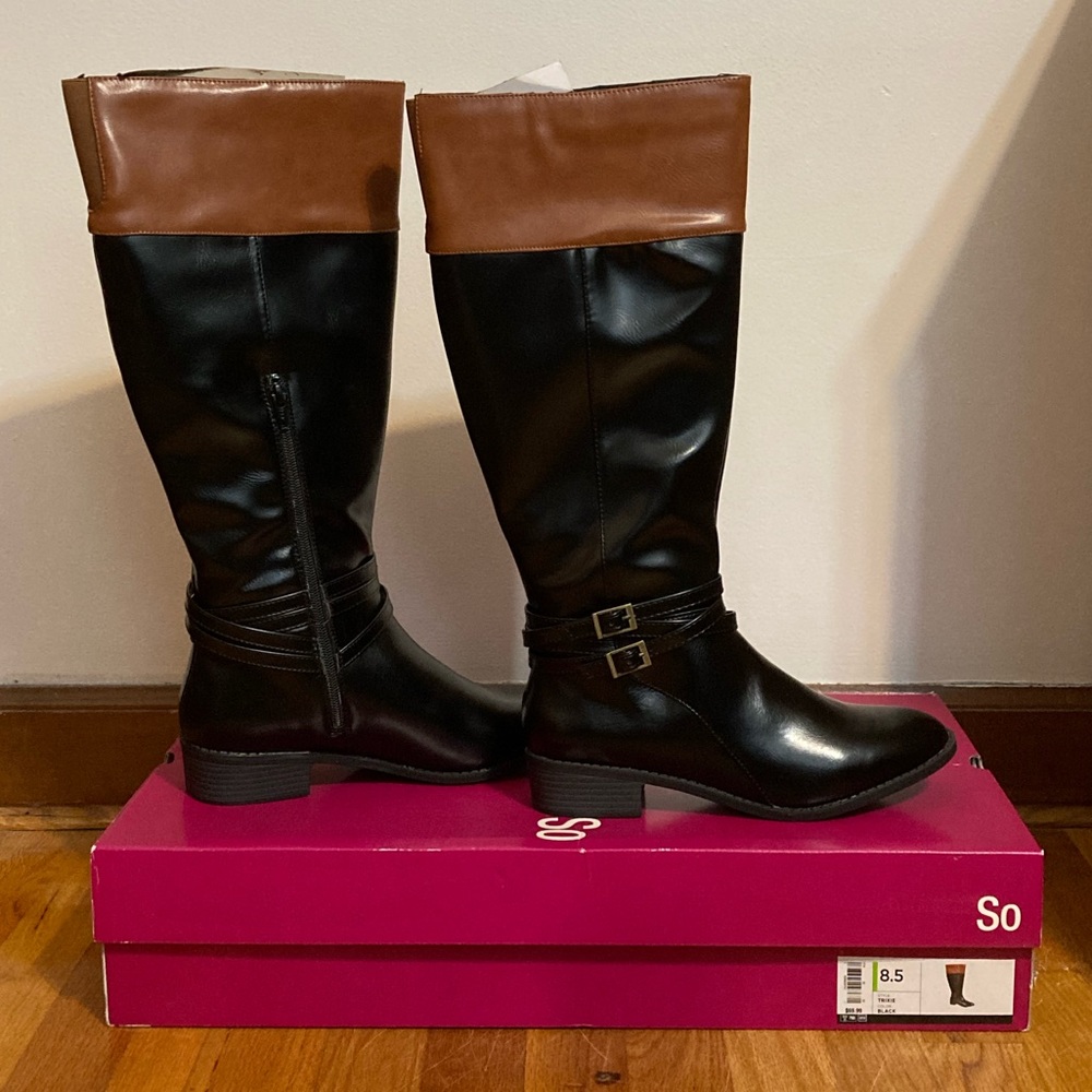 2-Tone Tall Riding-Style Boots